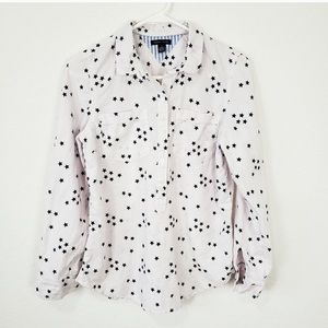 Tommy Hilfiger navy blue star button down popover!